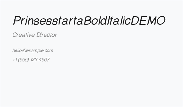 PrinsesstartaBoldItalicDEMO Business Card