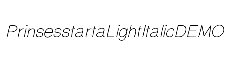 PrinsesstartaLightItalicDEMO Font