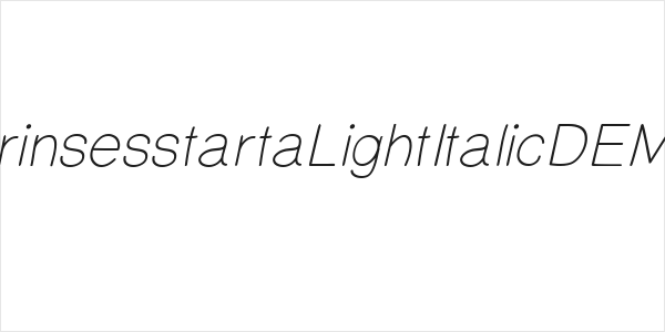 PrinsesstartaLightItalicDEMO Logo