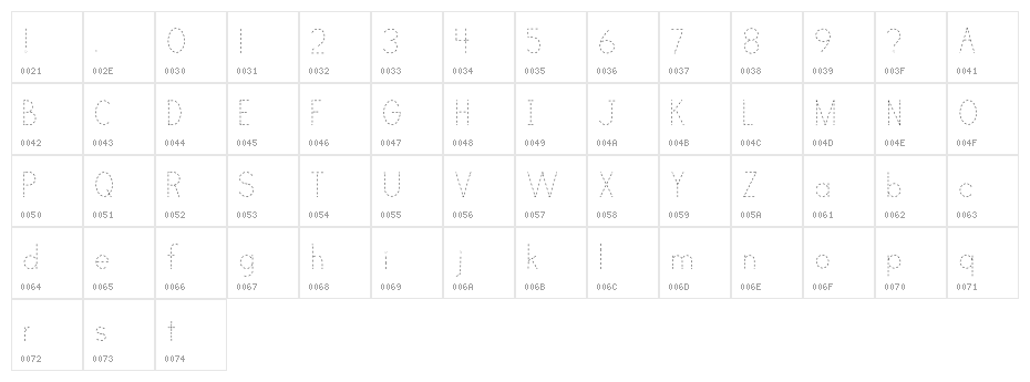 Print Clearly Dashed Character Map