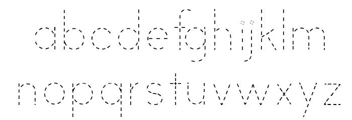 Print Clearly Dashed Font LOWERCASE