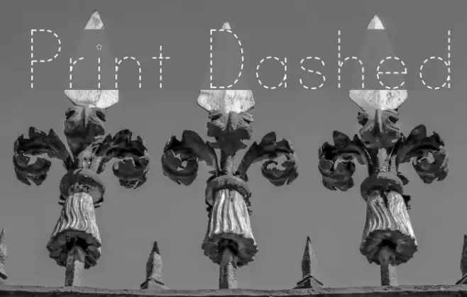 Print Dashed Шрифта examples