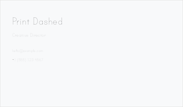 Print Dashed Business Card