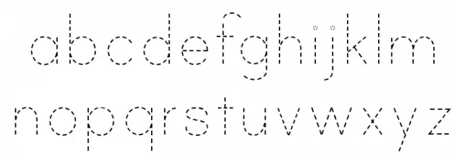 Print Dashed Шрифта строчной