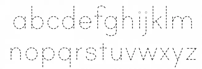 PrintDashedOT Font LOWERCASE