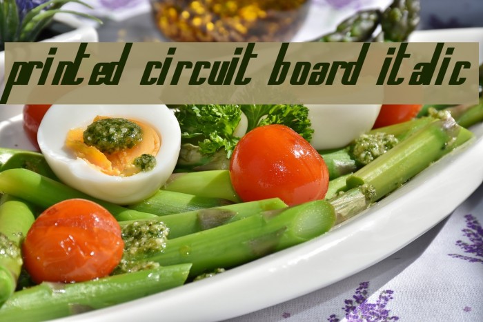 Printed Circuit Board Italic Font examples