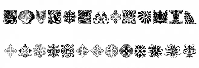 PrintersOrnamentsTwo Schriftart Groß