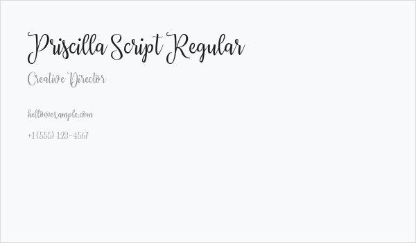 Priscilla Script Regular Business Card
