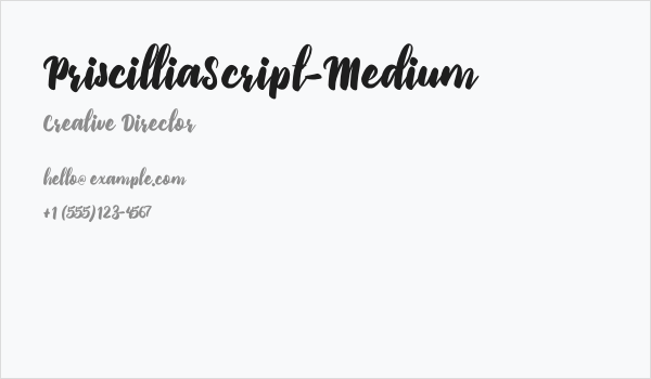 PriscilliaScript-Medium Business Card