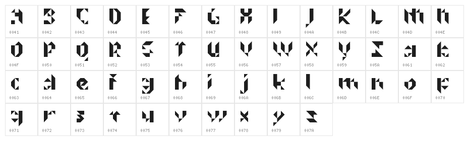 Prismakers-Regular Character Map