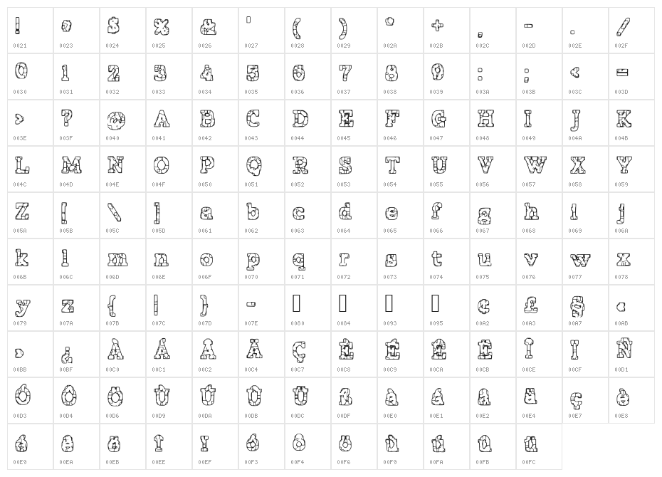 Prison Tattoo Character Map