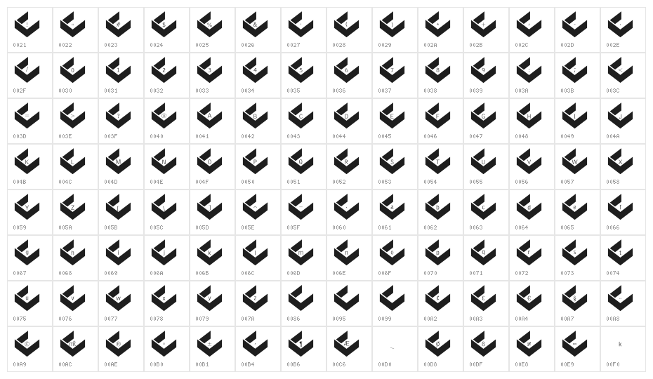 PrisonBricks Character Map
