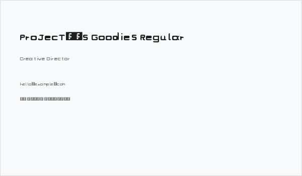 ProJecT's Goodies Regular Business Card