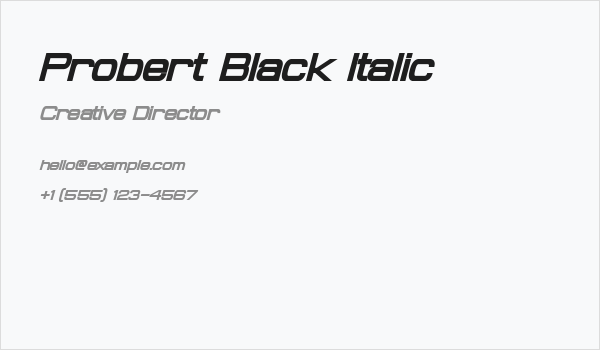 Probert Black Italic Business Card