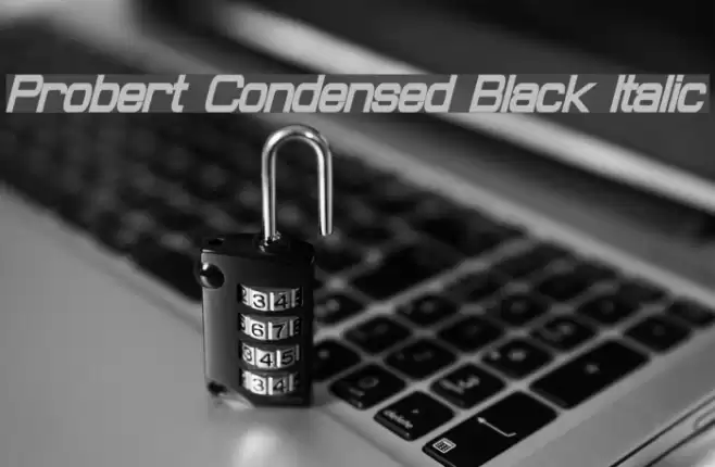 Probert Condensed Black Italic フォント examples