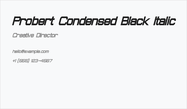 Probert Condensed Black Italic Business Card
