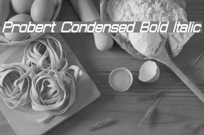 Probert Condensed Bold Italic Font examples