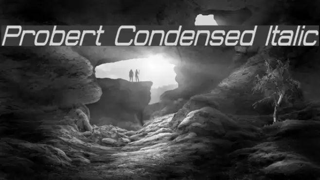 Probert Condensed Italic Font examples
