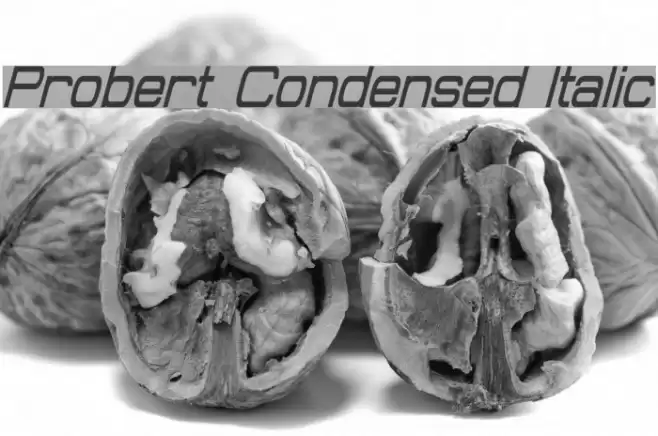 Probert Condensed Italic Font examples