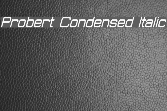 Probert Condensed Italic Font examples