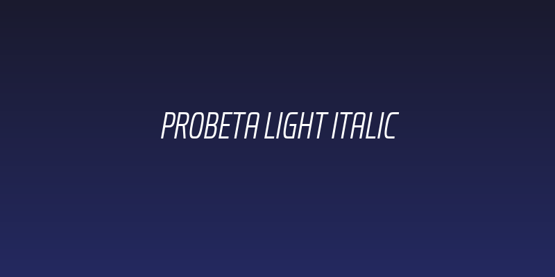 Probeta Light Italic Social Header