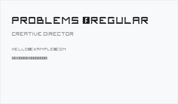Problems 2 Regular Business Card