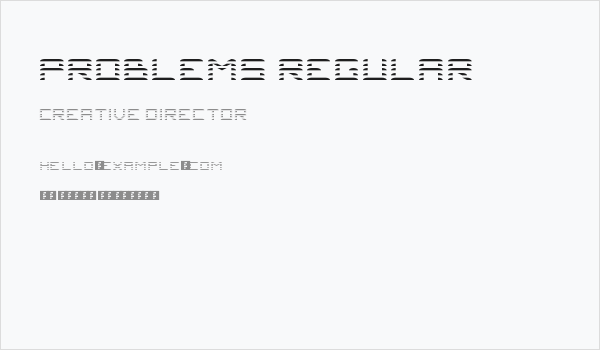 Problems Regular Business Card