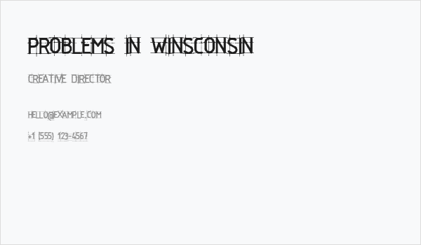 Problems in Winsconsin Business Card