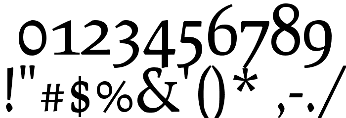 Prociono Regular Font Alte caractere