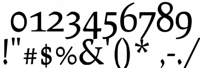 Prociono Regular Font Alte caractere