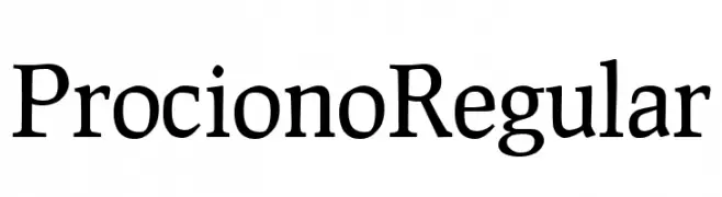 Prociono Regular  font caratteri gratis