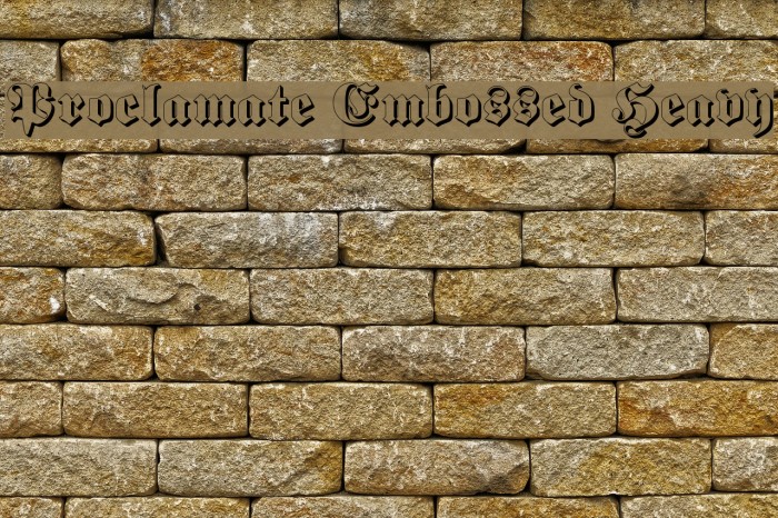 Proclamate Embossed Heavy Font examples