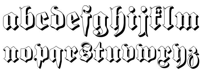 Proclamate Embossed Heavy Font LOWERCASE