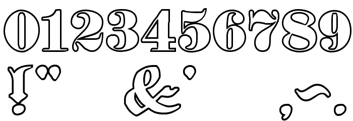 Proclamate Outline Heavy Font OTHER CHARS