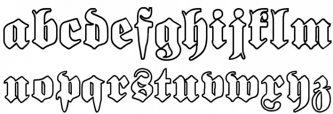 Proclamate Outline Heavy Caratteri MINUSCOLO