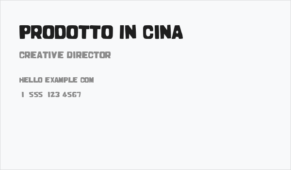 Prodotto In Cina Business Card