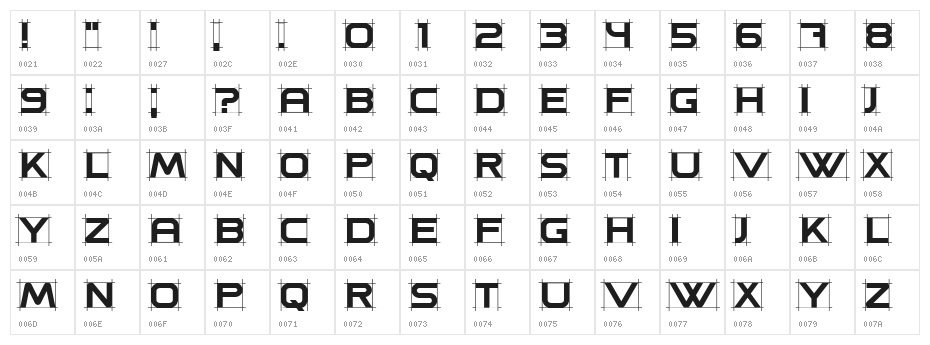 Product Design Regular Character Map