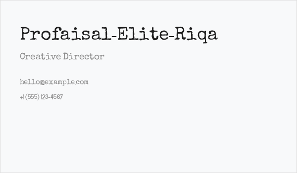 Profaisal-Elite-Riqa Business Card