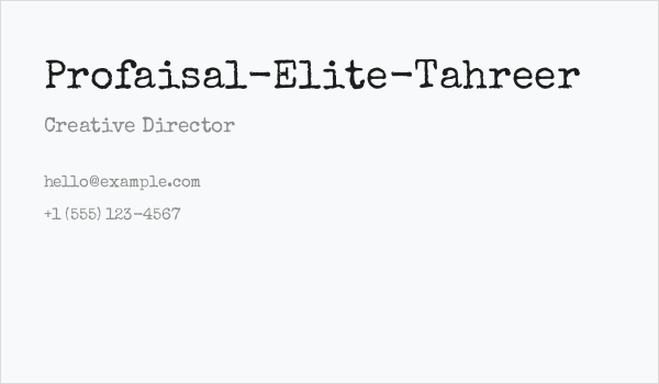 Profaisal-Elite-Tahreer Business Card