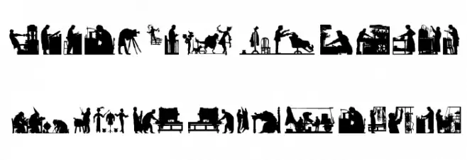 Professions خط أحرف كبيرة