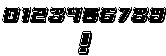 Professor 3D Filled Italic Font OTHER CHARS