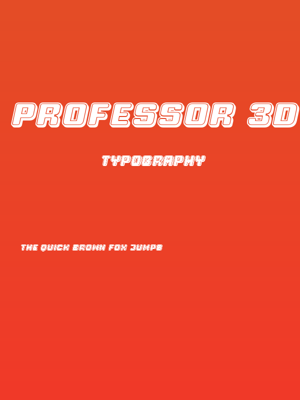 Professor 3D Filled Italic Poster