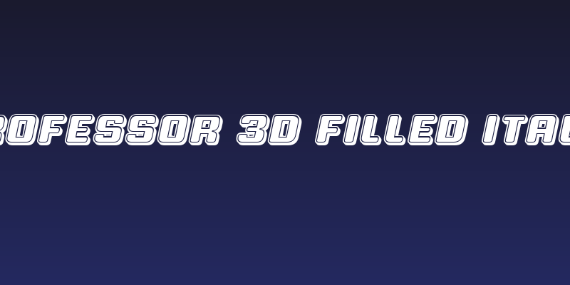 Professor 3D Filled Italic Social Header