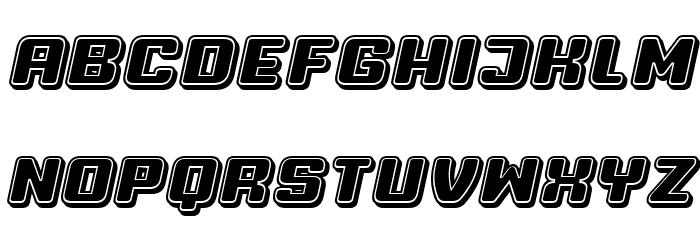 Professor 3D Filled Italic Font LOWERCASE