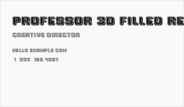Professor 3D Filled Regular Business Card