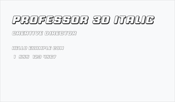 Professor 3D Italic Business Card