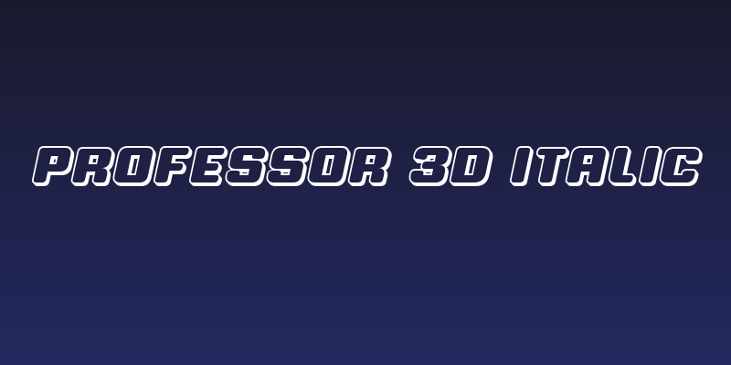 Professor 3D Italic Social Header