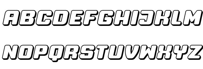 Professor 3D Italic Font LOWERCASE