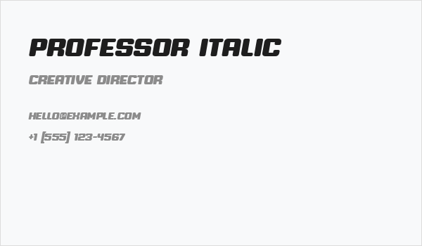 Professor Italic Business Card
