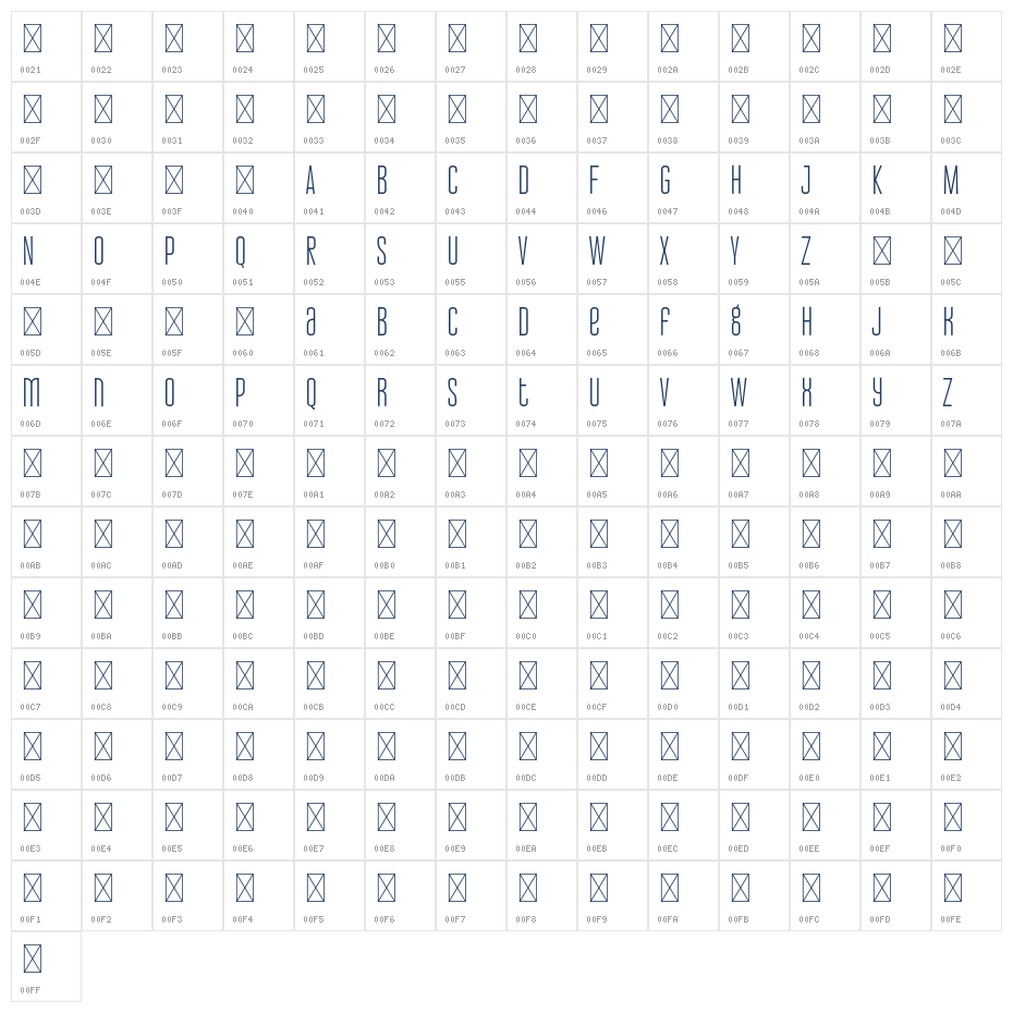 Proforma Free Demo Character Map